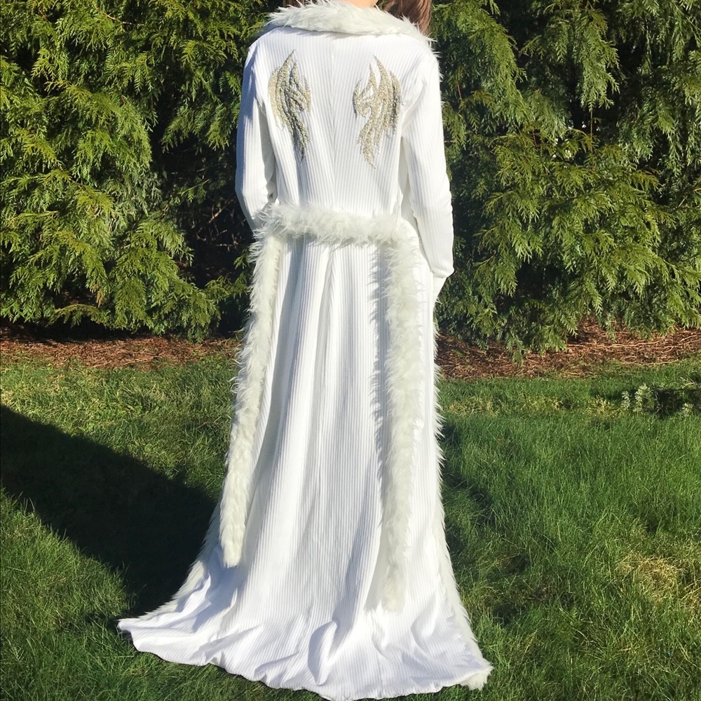 Angelz Only Floor Length Embroidered Cardigan